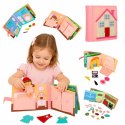 Książeczka sensoryczna edukacyjna filcowa 3D manipulacyjna ruchome elementy dom