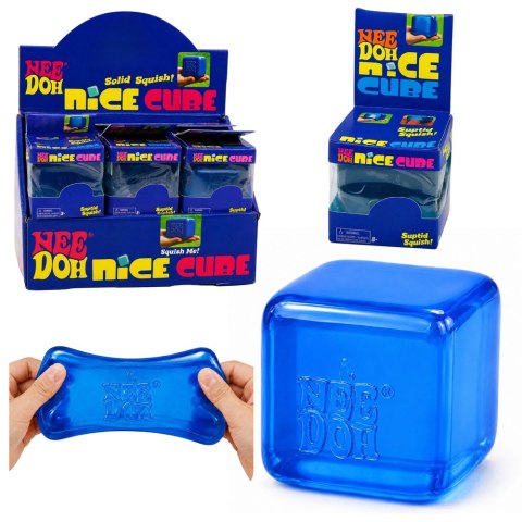 Gniotek Antystresowy Elastyczna Kostka Lodu Ice Cube Squishy Niebieska 5cm