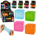 Gniotek Antystresowy Elastyczna Kostka Lodu Ice Cube Squishy Z Brokatem 5cm