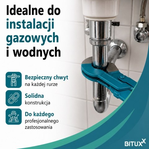Klucz szwed nastawny do rur typ S1 Hydrauliczny czerwony Bituxx solidny