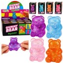 Świecący Gniotek Miś Brokatowy LED Squishy Antystresowy 6,5 cm