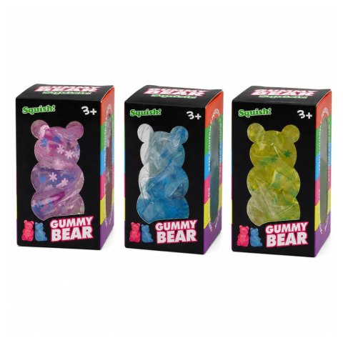 Świecący Gniotek Miś Konfetti Śnieżki LED Squishy Antystresowy 6,5 cm