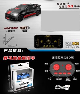 Mini autko do driftu SPIDER R/C czarne w skali 1:64