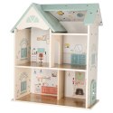 Domek dla lalek drewniany LULILO mebelki figurki 56cm miętowy