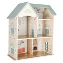 Domek dla lalek drewniany LULILO mebelki figurki 56cm miętowy