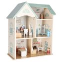 Domek dla lalek drewniany LULILO mebelki figurki 56cm miętowy