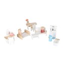 Domek dla lalek drewniany LULILO mebelki figurki 56cm miętowy