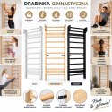 Drewniana drabinka gimnastyczna 195 × 80 cm do ćwiczeń i rehabilitacji - drabinka ścienna do domowej siłowni