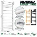Drewniana drabinka gimnastyczna 195 × 80 cm do ćwiczeń i rehabilitacji - drabinka ścienna do domowej siłowni