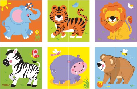 Drewniana układanka Zoo Puzzle Viga Toys 4 klocki