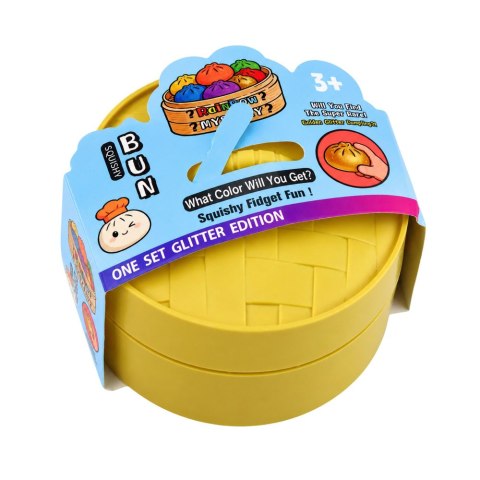 Gniotek Pierożek Dumpling Pieróg Elastyczny Brokatowy Squishy Pudełko 8.5cm