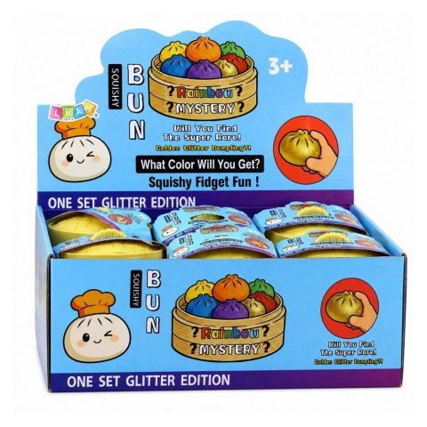 Gniotek Pierożek Dumpling Pieróg Elastyczny Brokatowy Squishy Pudełko 8.5cm
