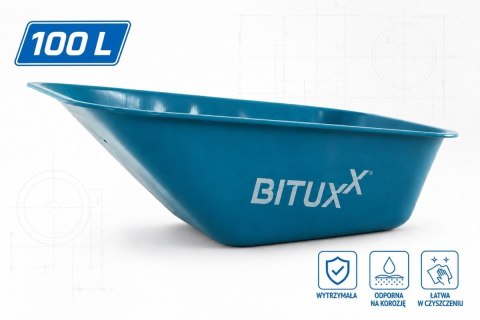 MISA do taczki 100l BITUXX niebieska zamienna stal Ocynkowana do 250kg