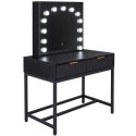 Toaletka z lustrem LED kosmetyczna z oświetleniem 13 żarówek szuflady