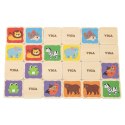 Viga Drewniana Gra Pamięciowa Memo Zwierzątka Edukacyjna Dzieci 3+