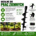 Wiertło glebowe 100 mm 400 mm świder do ziemi wiertnica stalowe do ogrodu trwałe