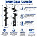Wiertło glebowe 100 mm 600 mm do wiertnicy świder do ziemi stal solidne ogrodowe