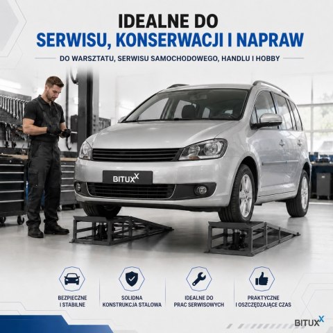 Zestaw Ramp z podnośnikiem Hydraulicznym Rampy najazdowe 4t BITUXX