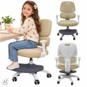 Krzesło do biurka dla dziecka fotel ergonomiczny obrotowy regulowany beżowy
