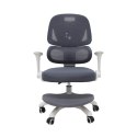 Krzesło do biurka dla dziecka fotel ergonomiczny obrotowy regulowany szary