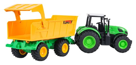 Traktor z Otwieraną Żółtą Naczepą R/C 1:24