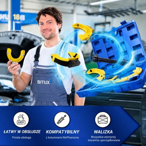 Ściągacz do sprężyn MCPherson 1,5T mocny Mechaniczny Bituxx
