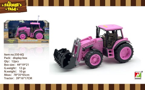 Traktor Różowy 1:16 z Funkcją Świateł i Dźwięku