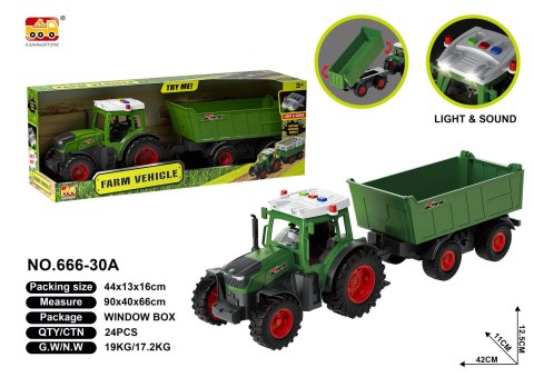 Traktor z Naczepą z Funkcją Świateł i Dźwięku