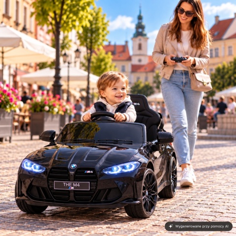 BMW m4 Czarny Auto na akumulator EVA Skóra pilot