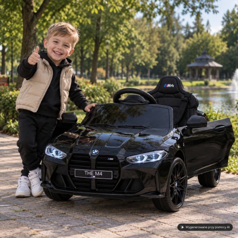 BMW m4 Czarny Auto na akumulator EVA Skóra pilot