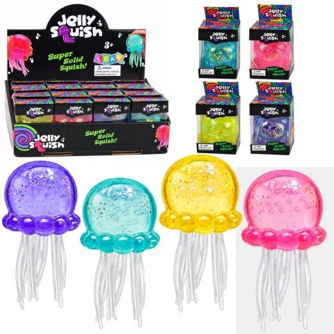 Gniotek Antystresowy Elastyczna Ośmiornica Brokatowa Squishy Kolorowa 9cm