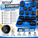 Zestaw narzędzi Kluczy Nasadowe Nasadki do filtrów oleju 15szt BITUXX