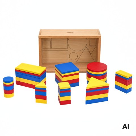 Drewniane Klocki logiczne Figury geometryczne Viga Toys
