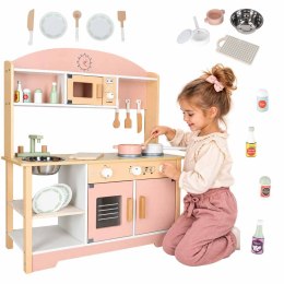 Kuchnia dla dzieci drewniana MDF MODERN CLASSIC akcesoria 82cm różowa