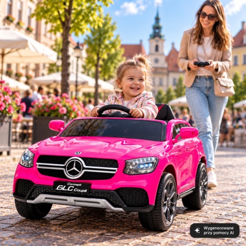 Mercedes GLC COUPE Concept Auto na akumulator 4x4 RÓŻOWY, Światła, Dźwięki, Pilot, Koła EVA