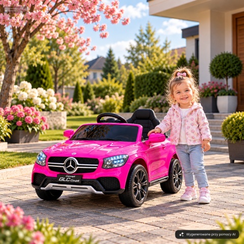 Mercedes GLC COUPE Concept Auto na akumulator 4x4 RÓŻOWY, Światła, Dźwięki, Pilot, Koła EVA