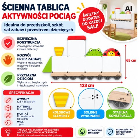 VIGA Tablica magnetyczna - Pociąg ze zwierzętami