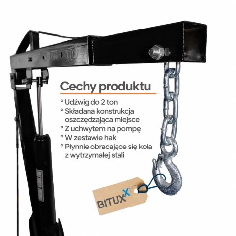 Żuraw warsztatowy hydrauliczny 2t 2000kg składany dźwig do silników bituxx