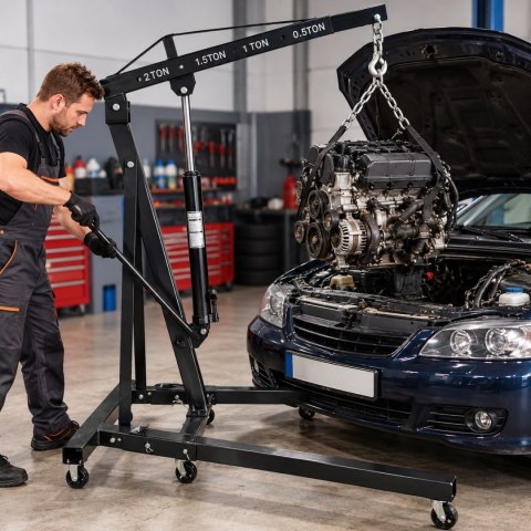 Żuraw warsztatowy hydrauliczny 2t 2000kg składany dźwig do silników bituxx
