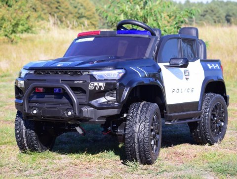 JEEP POLICYJNY NA AKUMULATOR, MIĘKKIE SIEDZENIE, MĘKKIE KOŁA. DLA 2 DZIECI 800W/JC604