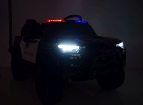 JEEP POLICYJNY NA AKUMULATOR, MIĘKKIE SIEDZENIE, MĘKKIE KOŁA. DLA 2 DZIECI 800W/JC604