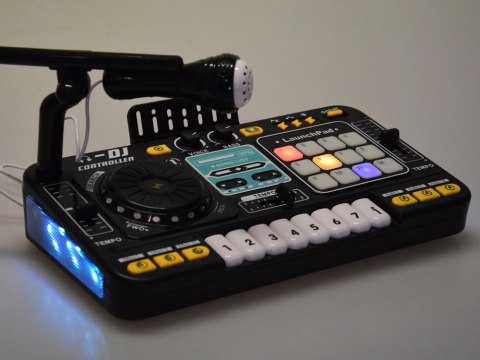 Kontroler MIXER DJ Podświetlana konsola dla dzieci + mikrofon ZA6303