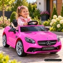 Mercedes SLC 300 RÓŻOWY Autko na akumulator Piankowe Koła Eva, miękki fotelik, Pilot