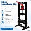 Prasa hydrauliczna warsztatowa 6t do tłoczenia i prostowania metalu 2 podkładki