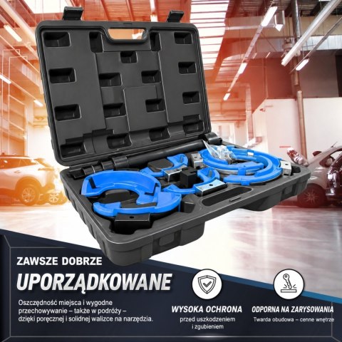 Ściągacz sprężyn zawieszenia samochodowego 3 pary szczęk 80-190 mm w walizce