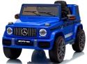 Auto na akumulator Mercedes AMG G63 4x4 NIEBIESKI Piankowe koła Eva, miękki fotelik Licencja