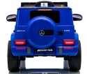 Auto na akumulator Mercedes AMG G63 4x4 NIEBIESKI Piankowe koła Eva, miękki fotelik Licencja