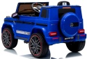 Auto na akumulator Mercedes AMG G63 4x4 NIEBIESKI Piankowe koła Eva, miękki fotelik Licencja