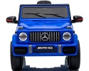 Auto na akumulator Mercedes AMG G63 4x4 NIEBIESKI Piankowe koła Eva, miękki fotelik Licencja