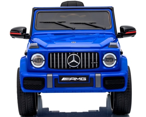 Auto na akumulator Mercedes AMG G63 4x4 NIEBIESKI Piankowe koła Eva, miękki fotelik Licencja